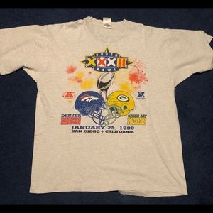 Vintage Super Bowl Packers Broncos Shirt